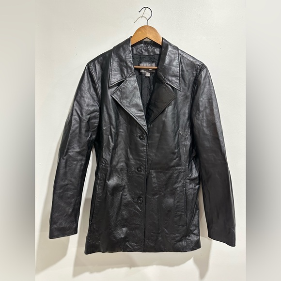 Wilsons Leather Jackets & Blazers - WILSONS LEATHER Black 100% Leather Oversized Jacket Size XL